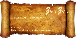 Zsingor Zsombor névjegykártya