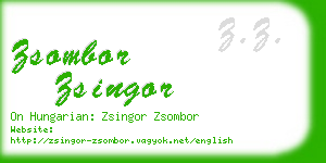 zsombor zsingor business card